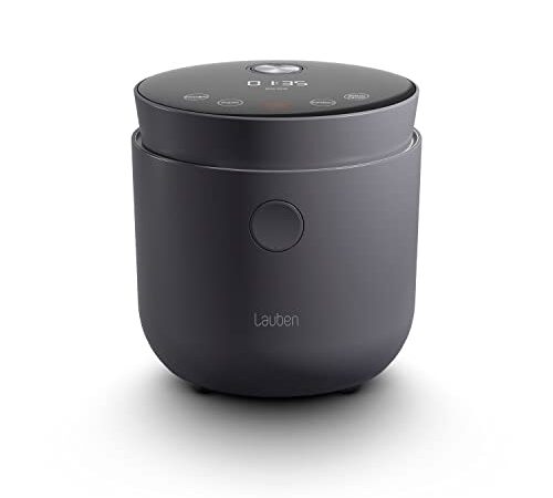 Lauben Low Sugar Rice Cooker Reiskocher mit Low-Suger-Funktion, Fassungsvermögen 1,5l, verzögerter Start, Warmhalten, Innenbehälter spülmaschinengeeignet, Antihaftbeschichtung (Antracit)