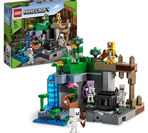 LEGO 21189 Minecraft Das Skelettverlies, Set mit Höhlen, Skelettfiguren, feindlichen Kreaturen und Zubehör, Spielzeug für Kinder