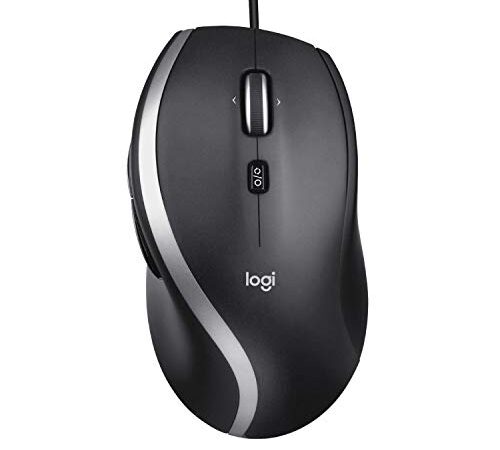 Logitech M500s Kabelgebundene Maus mit fortschrittlicher hyperschneller Scroll- und Kippfunktion, anpassbaren Tasten, hochpräziser Abtastung mit DPI-Schalter, USB-Plug&Play - Grau