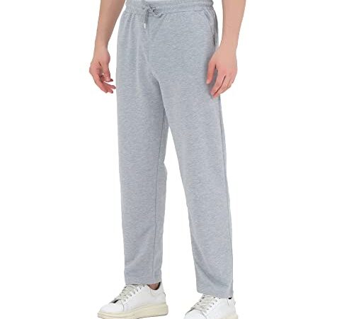 ROSS CAMP Jogginghose Herren – Sporthose Herren Lang Baumwolle, Freizeithose Trainingshose, Sport Hosen Männer, Sweatpants Jogger, Laufhose Baumwoll Breite Modern (Grau, S)