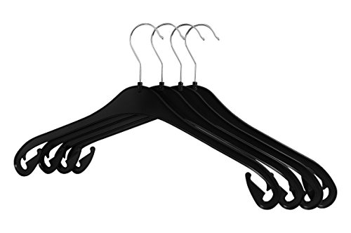 RSR Hangers Kleiderbügel NA 47 cm aus Kunststoff 50 Stück Hemdenbügel inkl. 2 Kleiderfolien Blusenbügel Kunststoff Schwarz schneller Versand