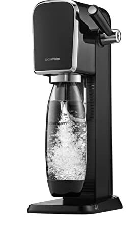 SodaStream Wassersprudler Art mit CO2-Zylinder und 1x 1L spülmaschinenfeste Kunststoff-Flasche, Höhe 44cm, Schwarz, 44 cm