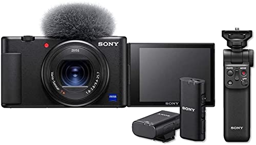 Sony Vlog-Kamera ZV-1 mit Sony GP-VPT2BT Bluetooth-Handgriff & Sony ECM-W2BT Bluetooth-Mikrofon