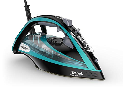 Tefal Dampfbügeleisen Ultimate Pure FV9844 | 3200 W | Micro-Calc-Filter | Durilium Airglide Autoclean-Bügelsohle | Automatische Abschaltung | Schwarz / Blau