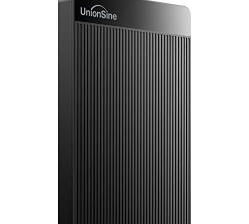 UnionSine Externe Festplatte 500GB ultradünn tragbar 2,5 Zoll USB 3.0, SATA, Festplattenspeicher für PC, Mac,TV, Wii U, Xbox, PS4 (Schwarz) HD-006