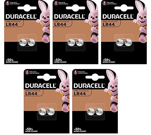 Duracell PX76A Alkaline Batterien Knopfzelle 10 x LR44 A76 1,5V [5X 2er-Blister] , 10 Stück (1er Pack)